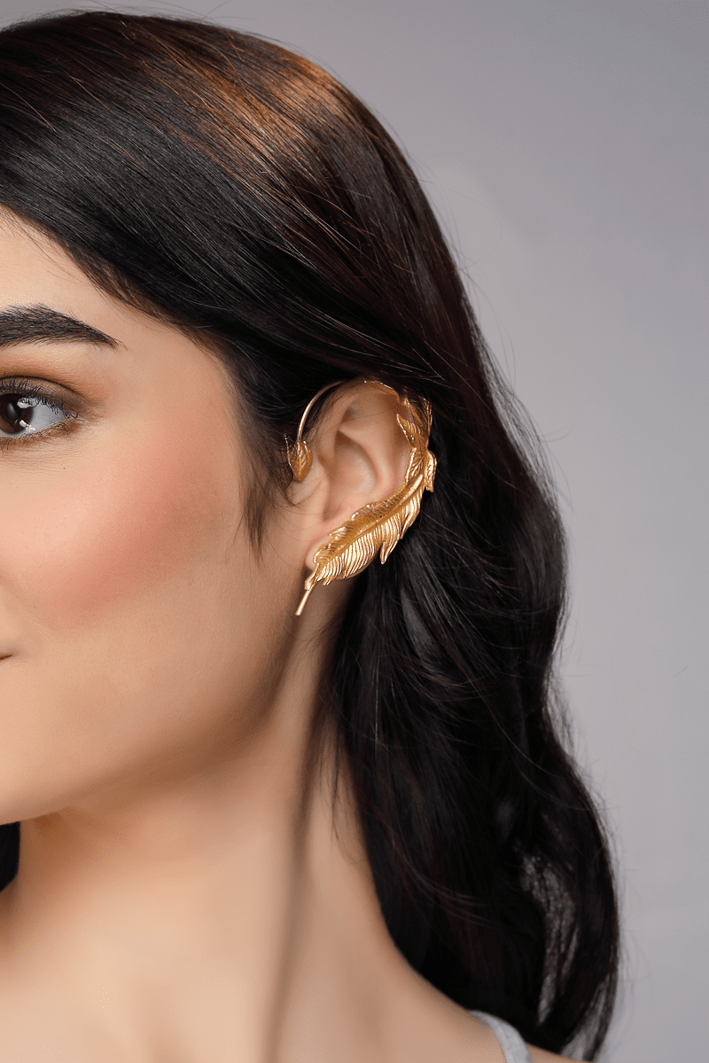 Contemporary gold ear cuffs