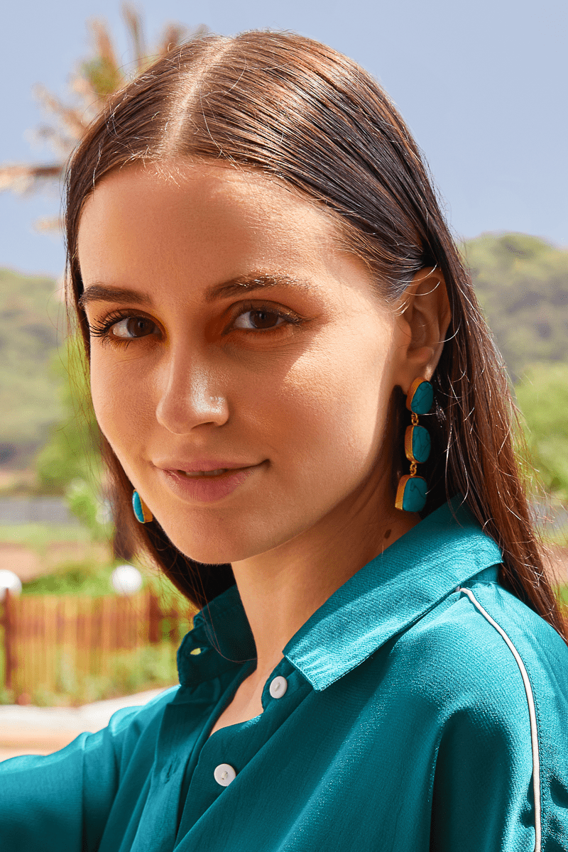 Trinity Turquoise Earring