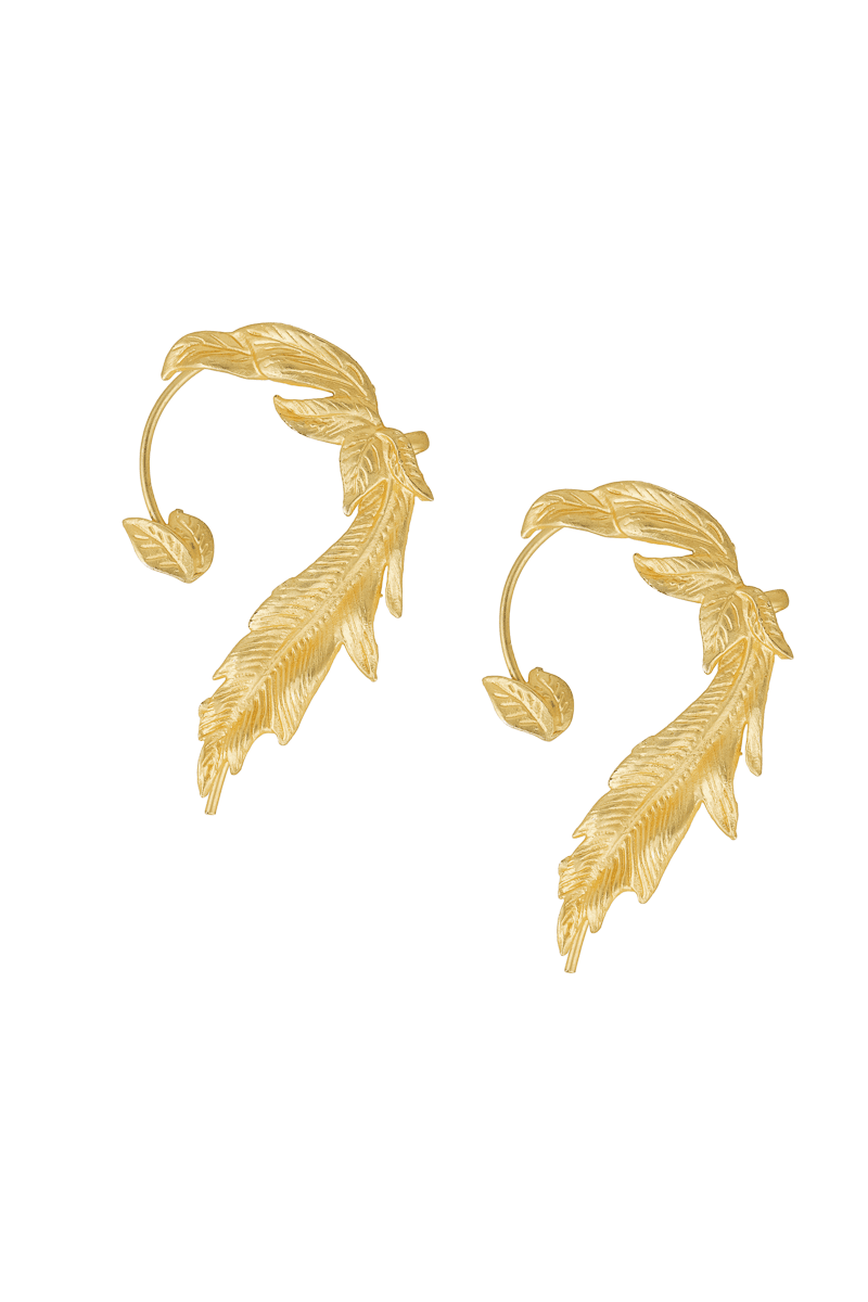 Contemporary gold ear cuffs