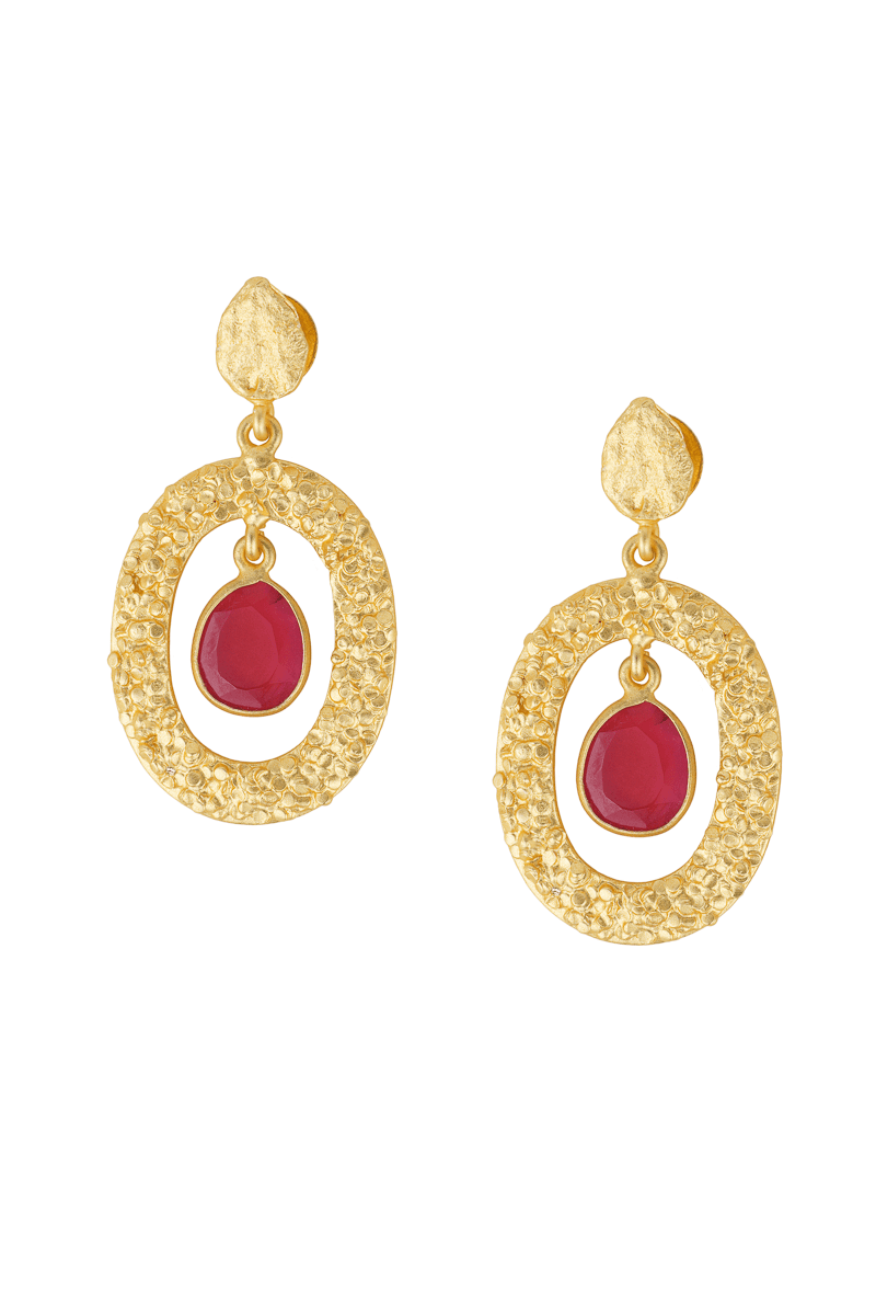 Folklore Red Gold Earring