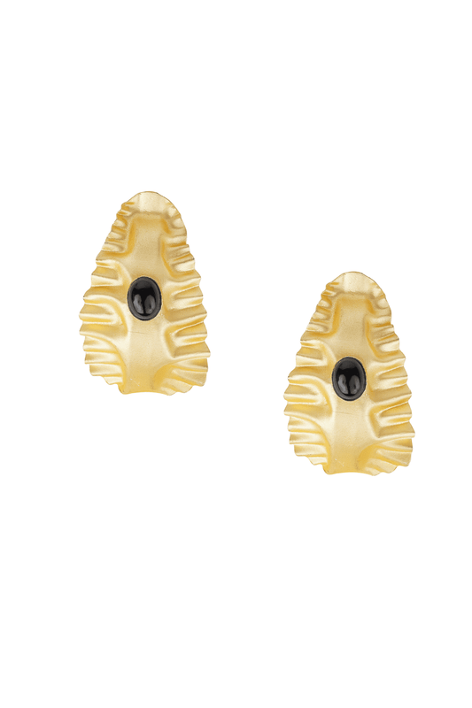 Modern blemish gold earrings