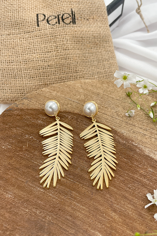Gilded feather Earrings