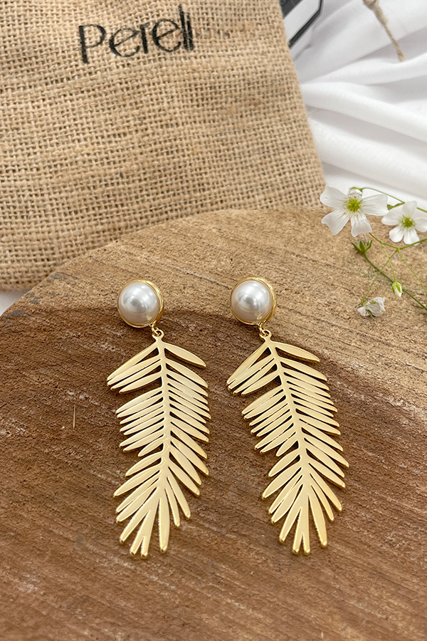 Gilded feather Earrings